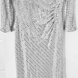 Elegant Silver Sequin Dress